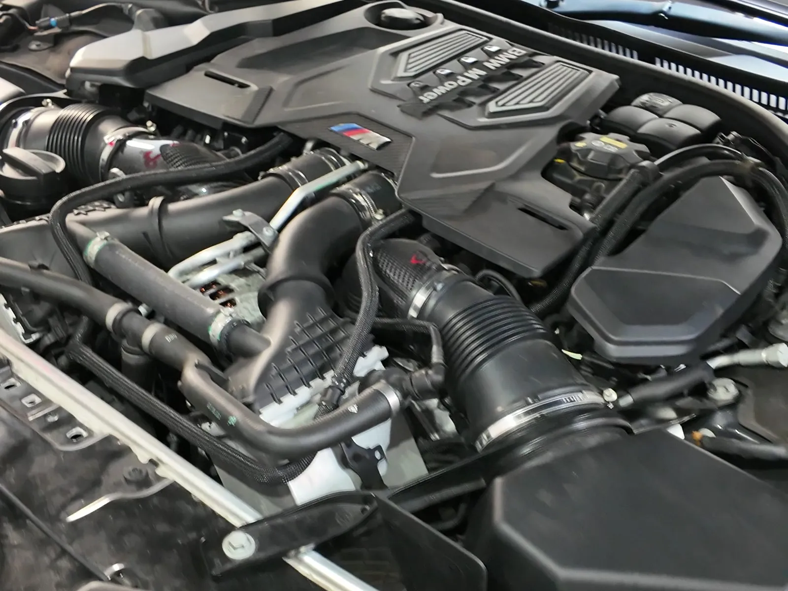 BMW M8 Competition S63 4.4 twin-turbo V8 engine bay